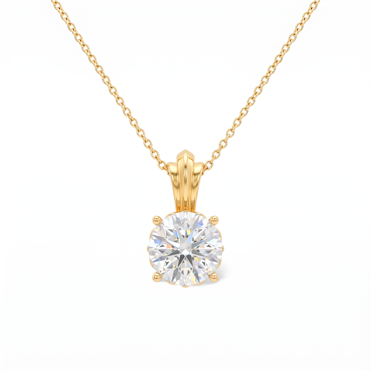 Unique Solitaire Round Solitaire Lab Grown Diamond Pendant