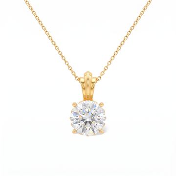 Unique Solitaire Round Solitaire Lab Grown Diamond Pendant