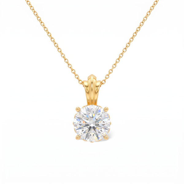 Unique Solitaire Round Solitaire Lab Grown Diamond Pendant
