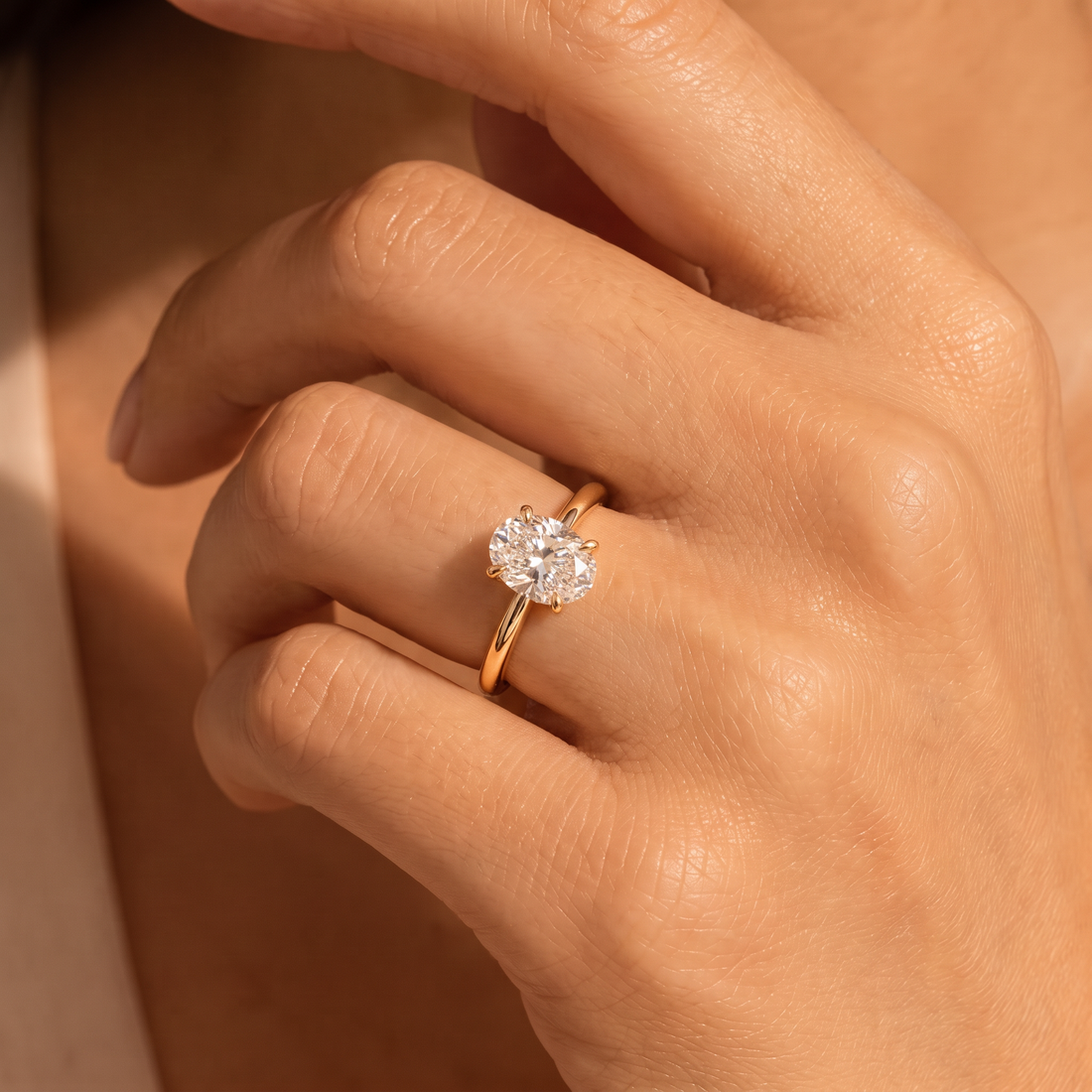 Classic Oval Solitaire Lab Grown Diamond Ring