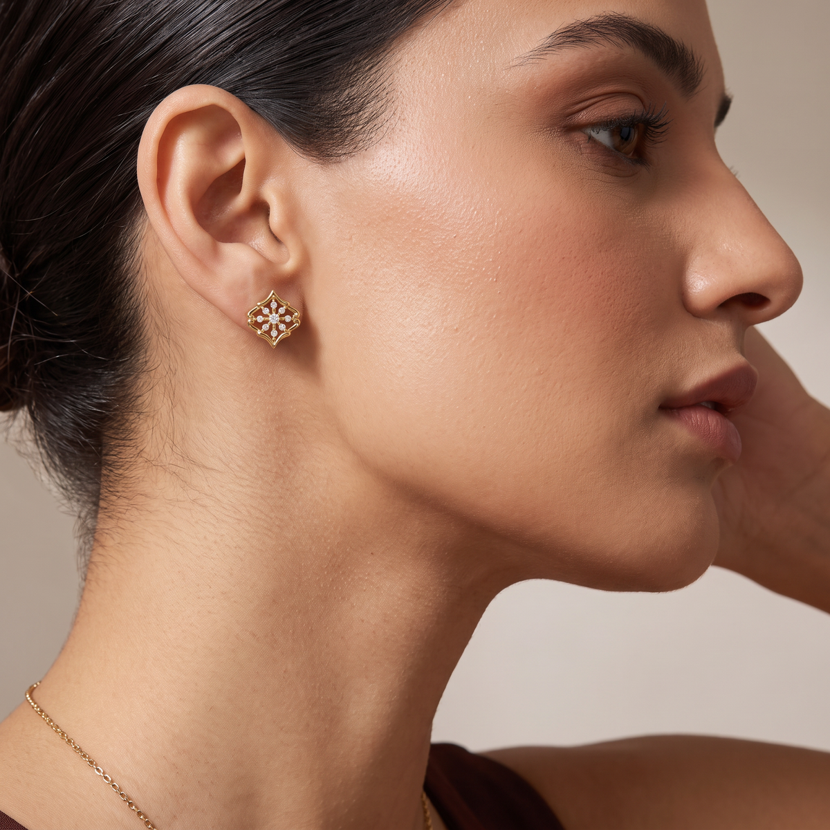 Imperial Rhombus Cluster Lab-Grown Diamond Stud Earrings