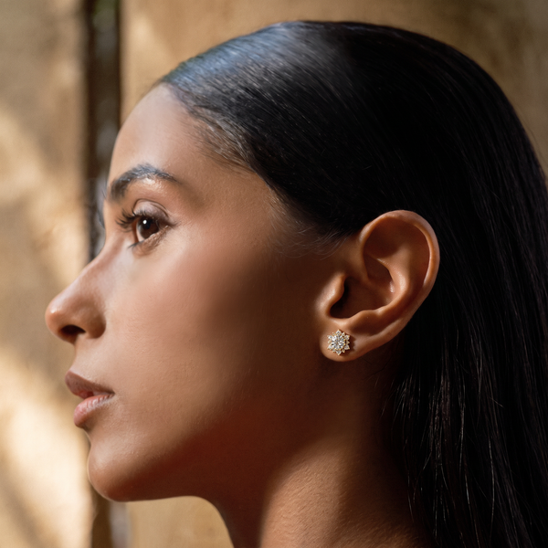 La Fleur Solitaire Lab Grown Diamond Stud Earrings