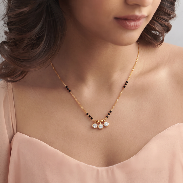 Three-Stone Solitaire Charm Mangalsutra