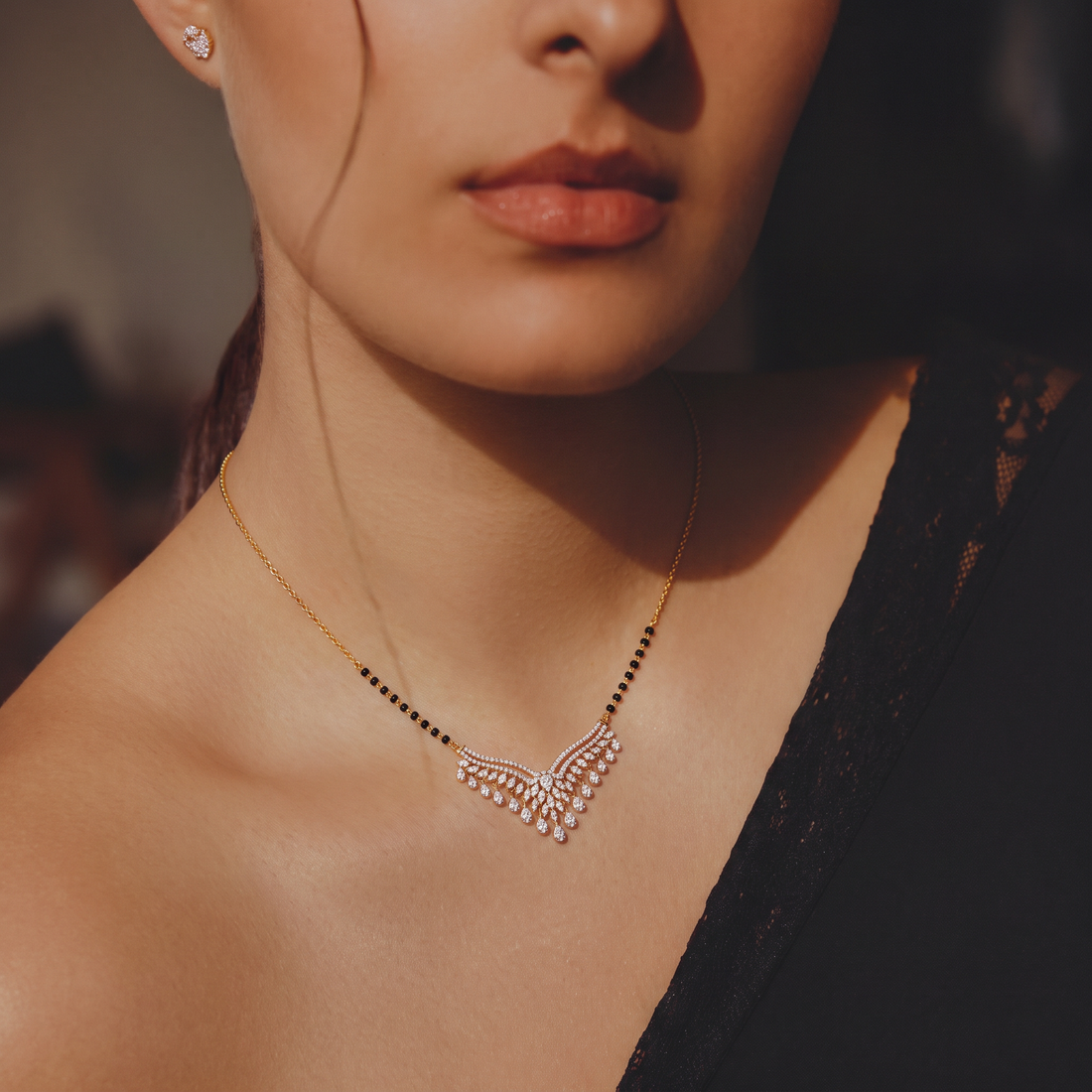 Elegant Pear-Drop Diamond Mangalsutra