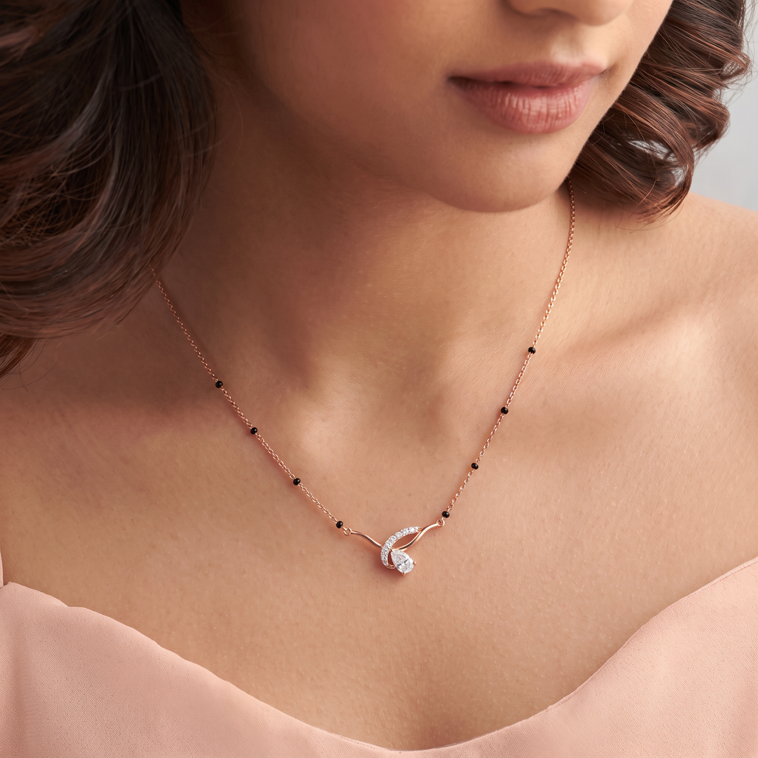 The Interlocking Pear Lab Grown Diamond Mangalsutra