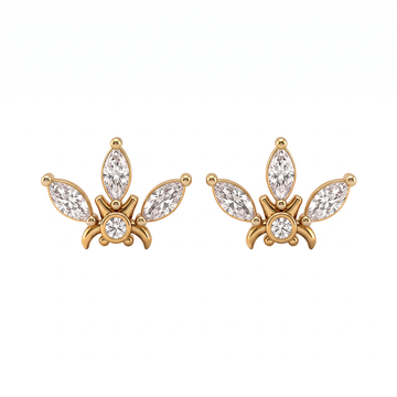 Elegant Tiara Motif Marquise Diamond Upper Lobe Piercing Studs
