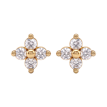 Dainty Four Stone Round Lab Grown Diamond Upper Lobe Piercing Studs