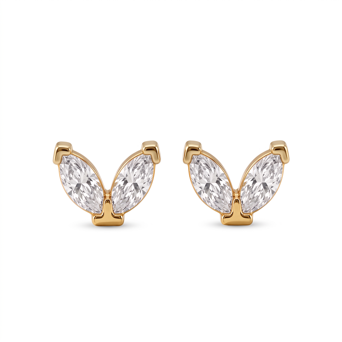 Two Stone Marquise Wing Lab Grown Diamond  Upper Lobe Piercing Studs