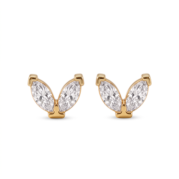 Two Stone Marquise Wing Lab Grown Diamond  Upper Lobe Piercing Studs