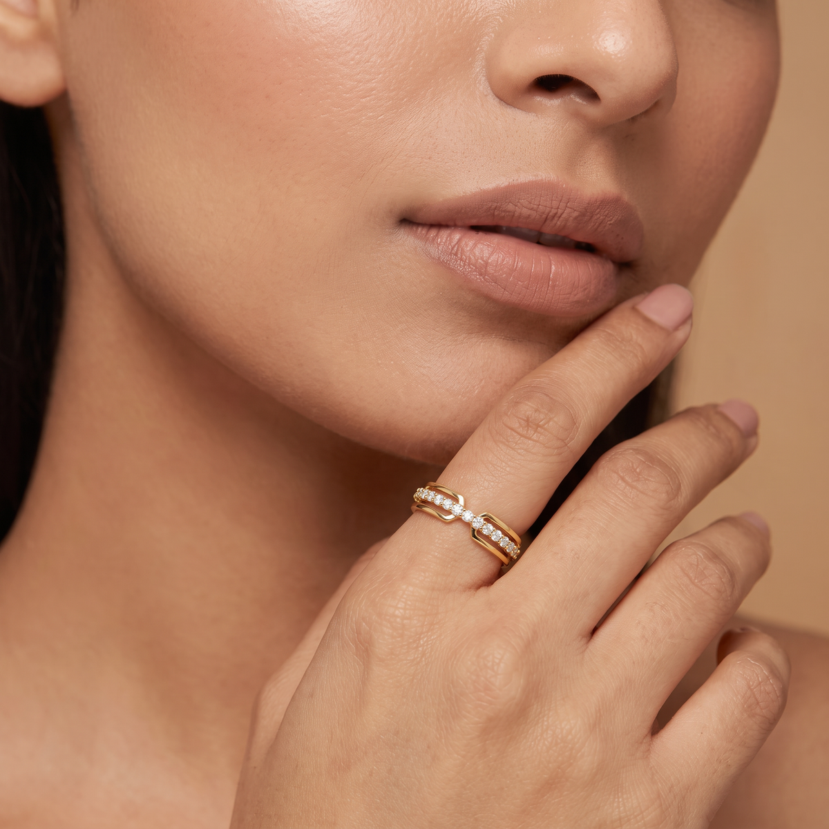 Open Bridge Round Diamond Lab Grown Ring