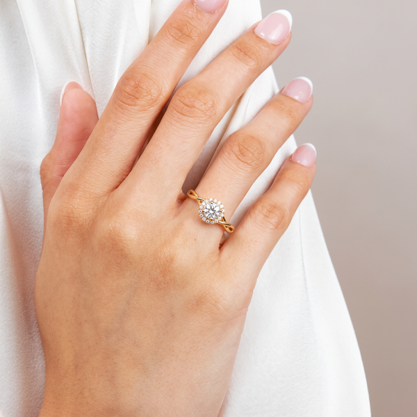 Floral Bloom Round Solitaire Ring