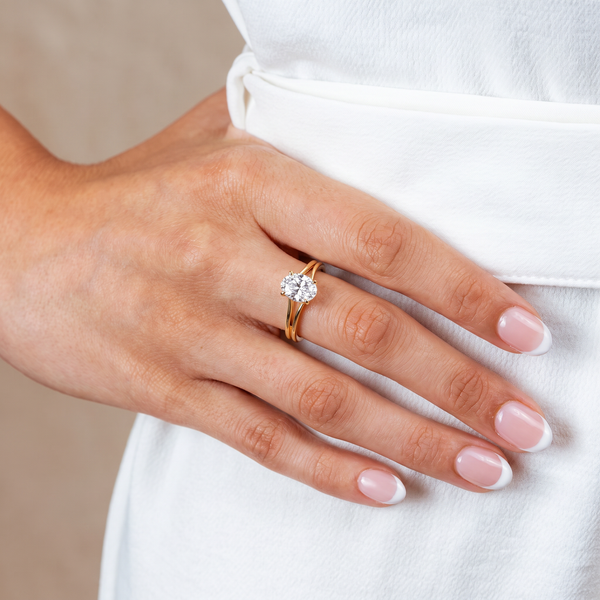Split Shoulder Oval Solitaire Ring