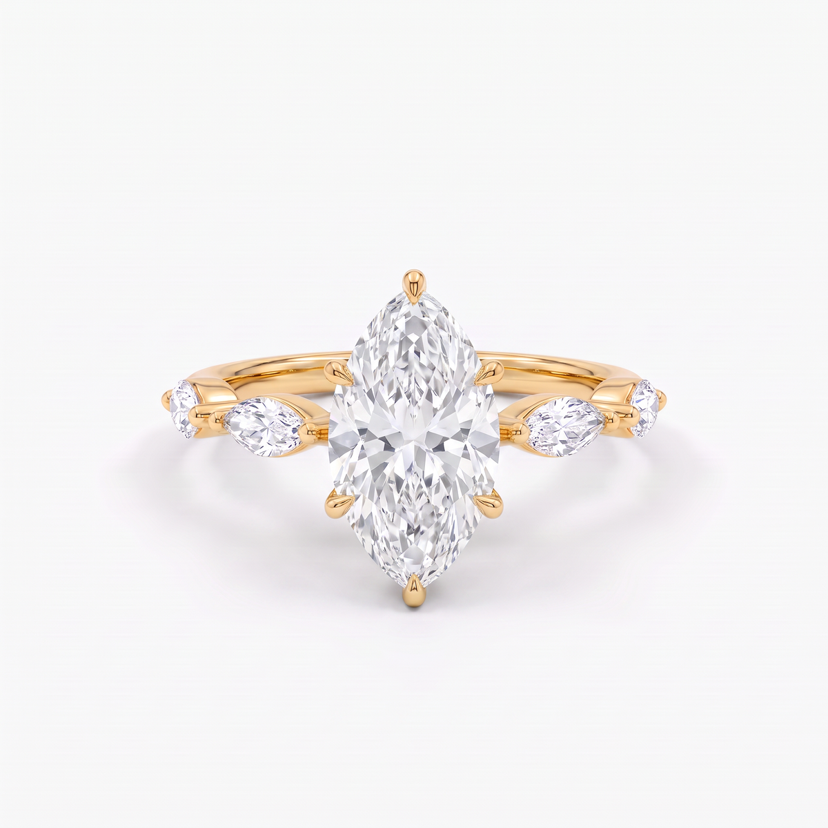 Hidden Halo Marquise Solitaire Ring