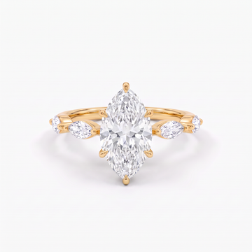 Hidden Halo Marquise Solitaire Ring