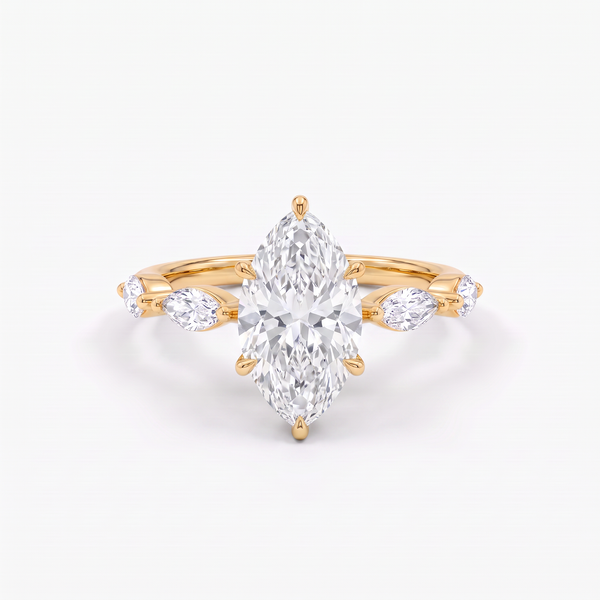 Hidden Halo Marquise Solitaire Ring