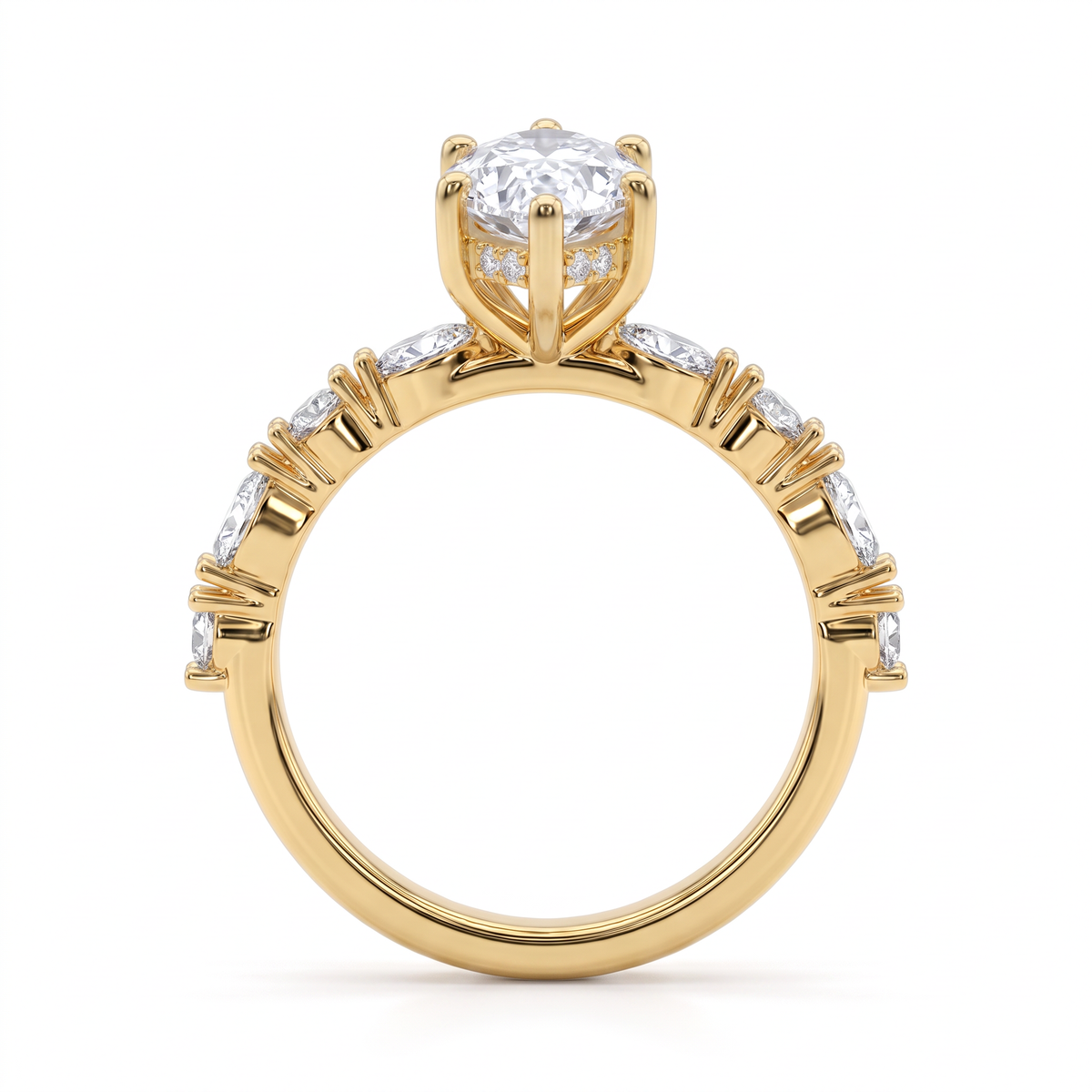 Hidden Halo Marquise Solitaire Ring