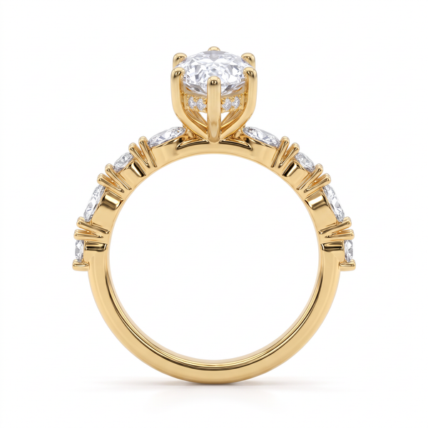 Hidden Halo Marquise Solitaire Ring