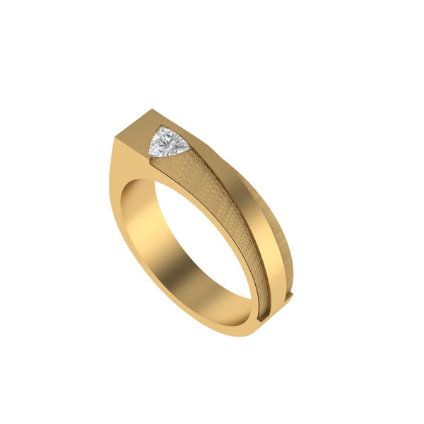 Opulent Gold Trillion Diamond Ring