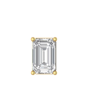 Four-Prong Emerald-Cut Lab Grown Diamond Stud