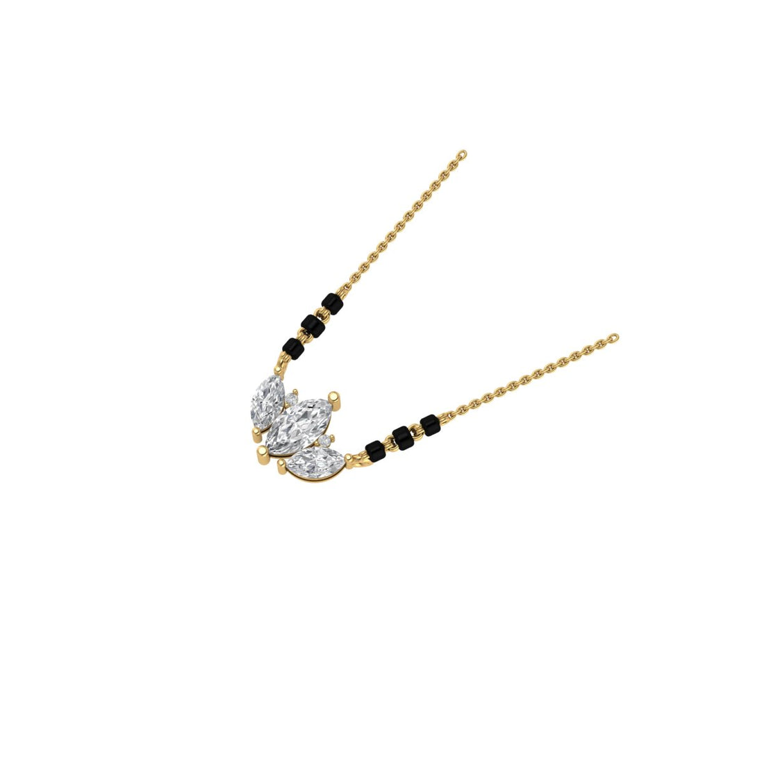 Marquise Lab Grown Diamond Cluster Blossom Mangalsutra