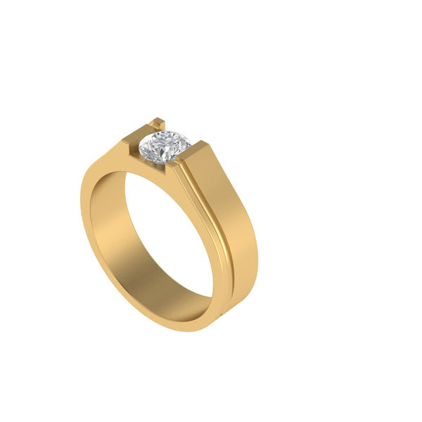 Regal Edge Solitaire Ring