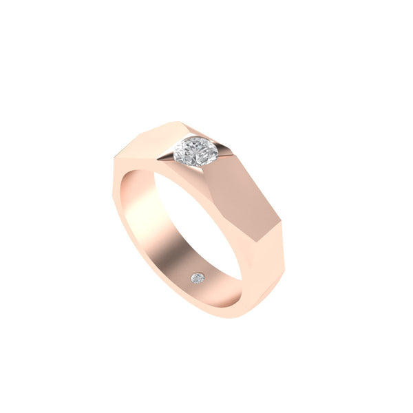 The Apex Solitaire Signet Ring