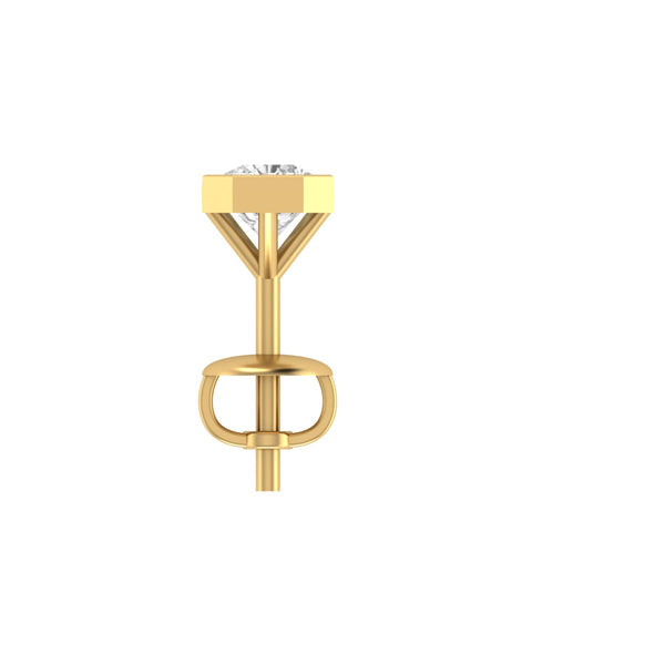 Geometric Asscher Solitaire Lab Grown Diamond Stud