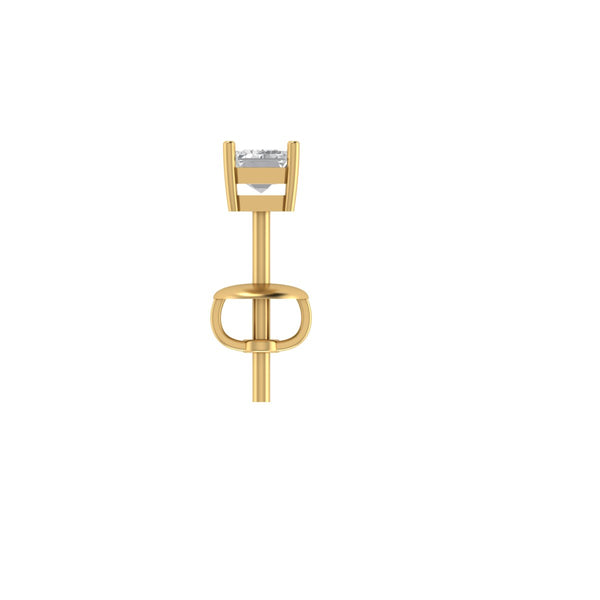 Four-Prong Emerald-Cut Lab Grown Diamond Stud