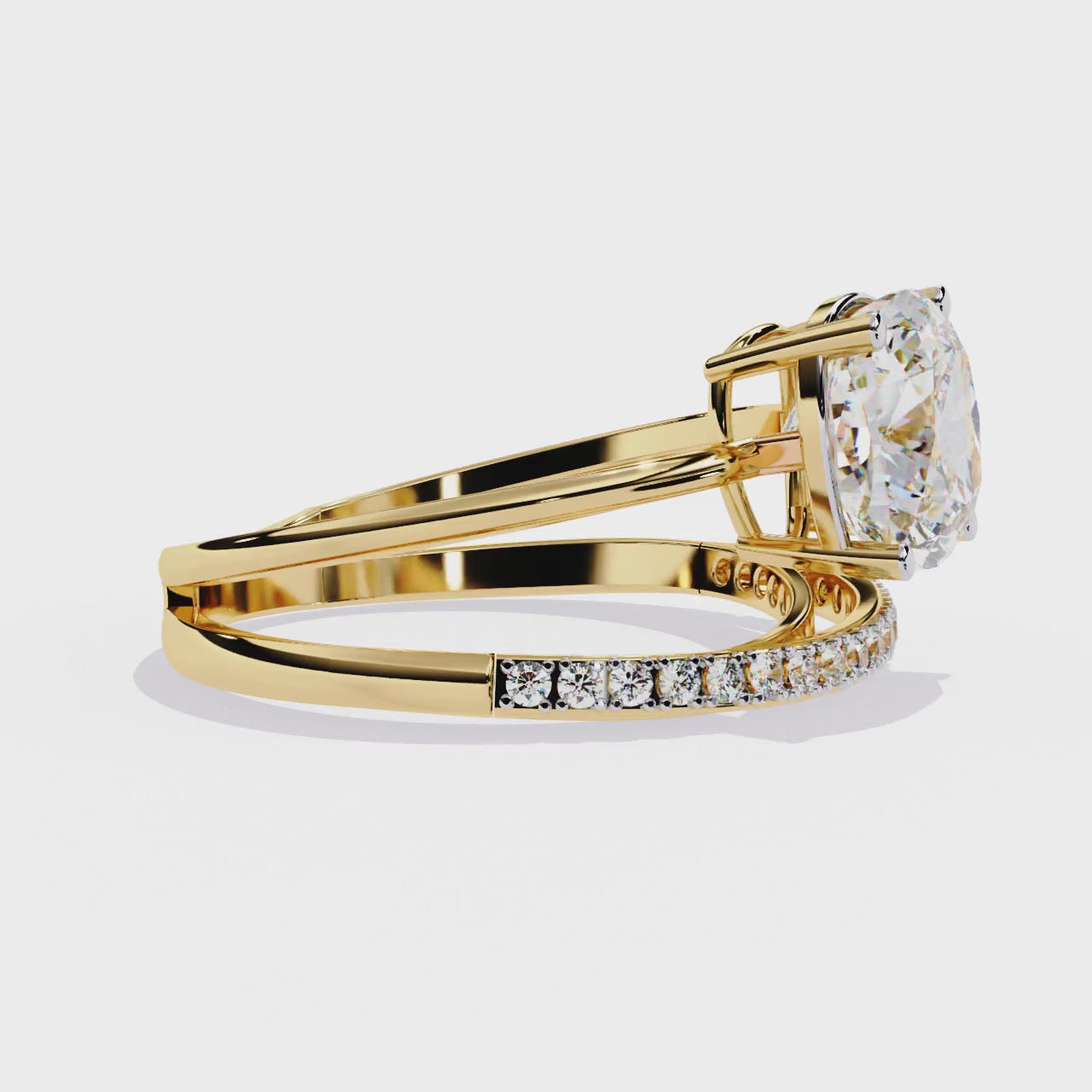 Eclipse Elegance Split-Shank Cushion Solitaire Ring