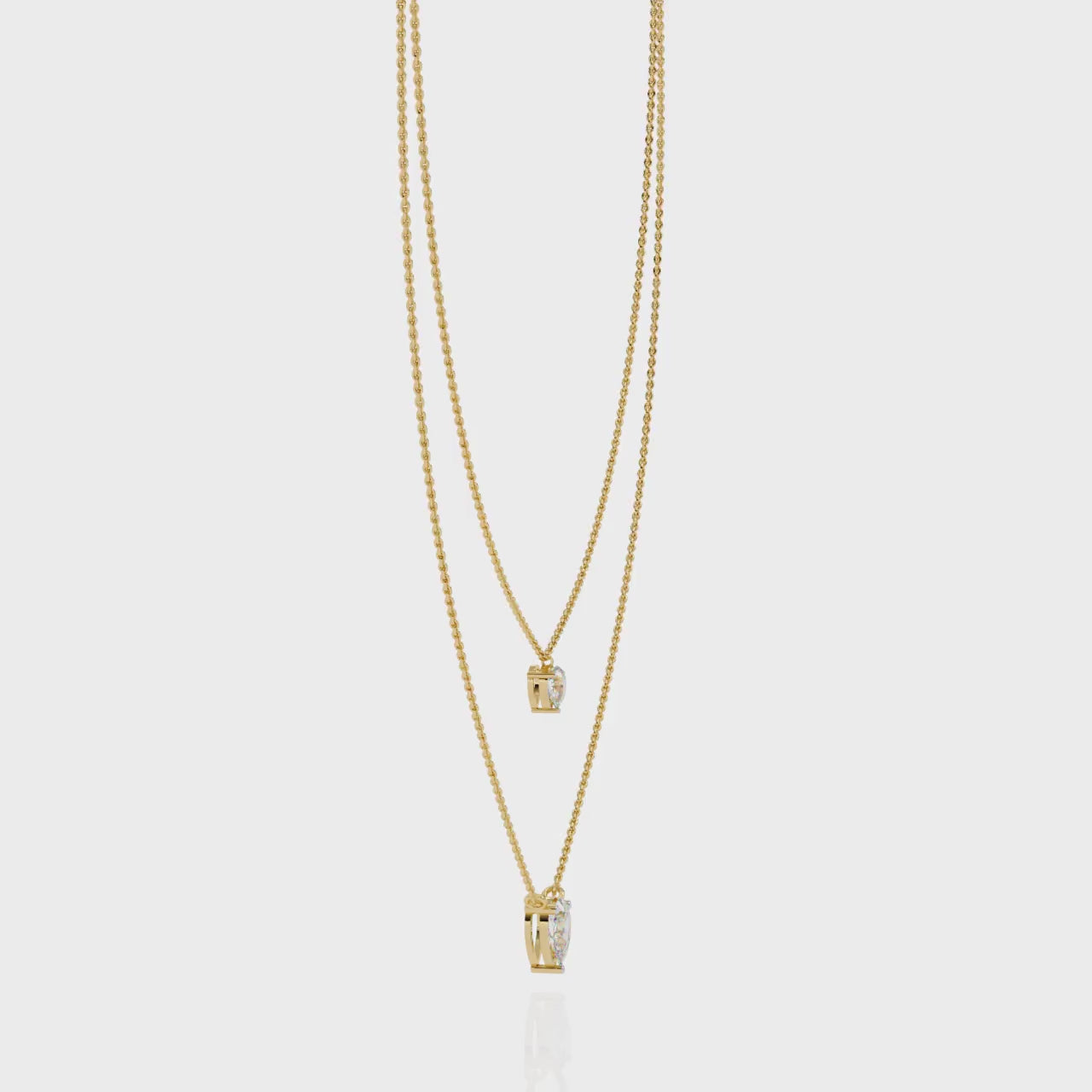 Elegant Layered Necklace with Gold Chains and Diamond Drops