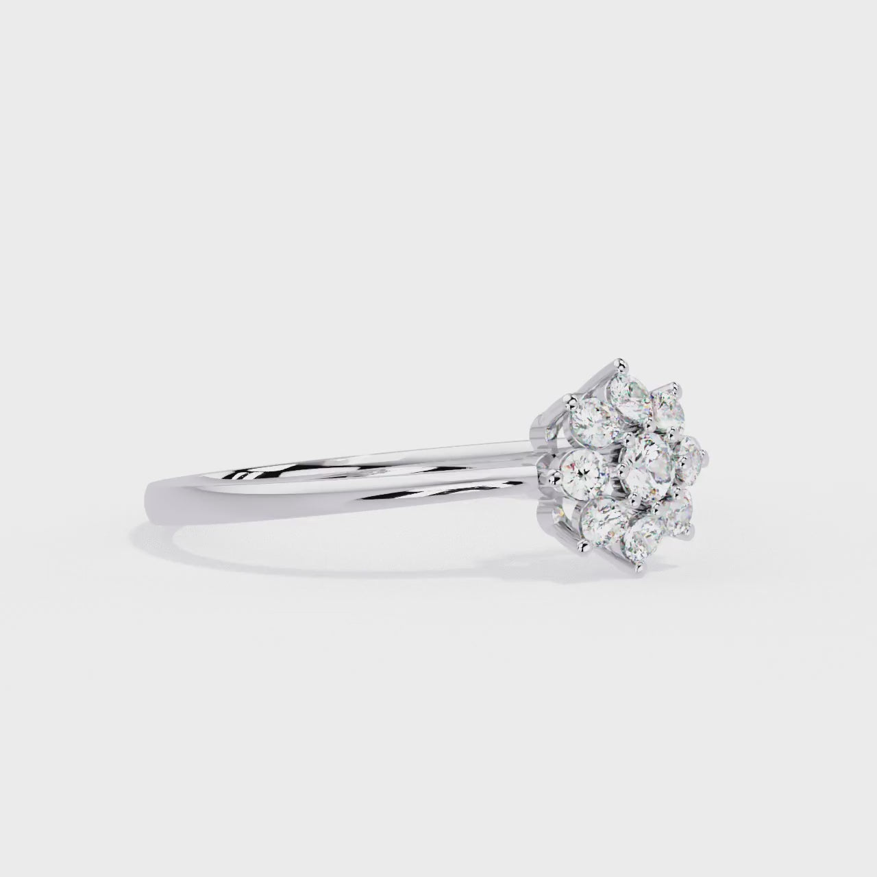 Petite Floral Diamond Ring