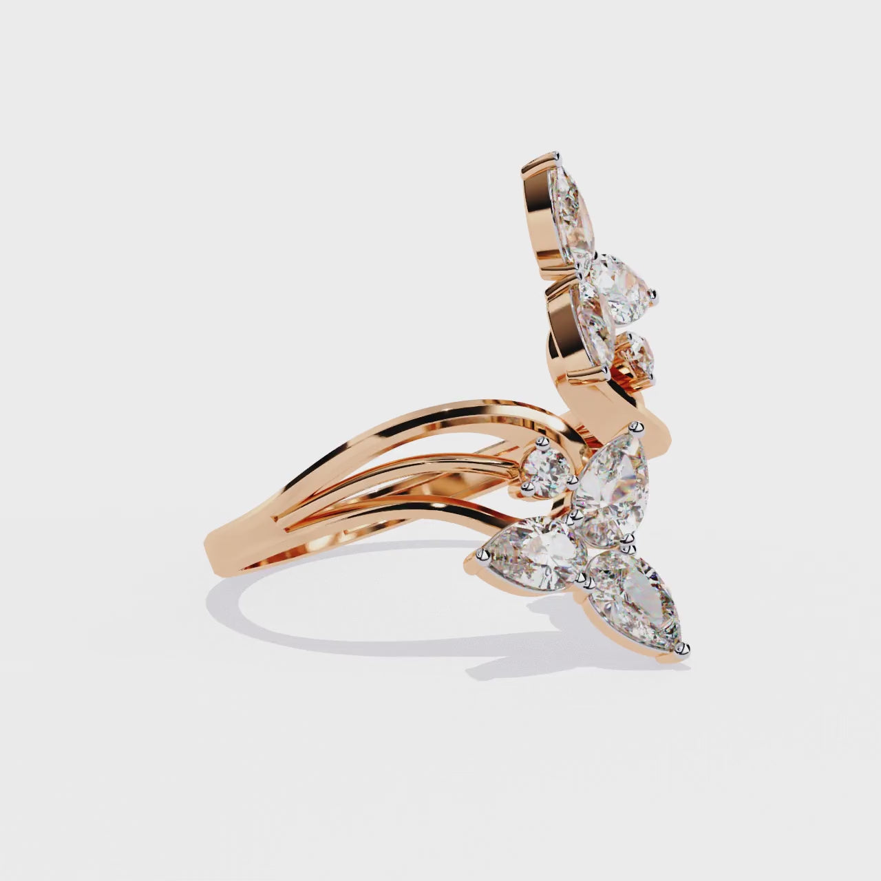 Open Shank Diamond Ring