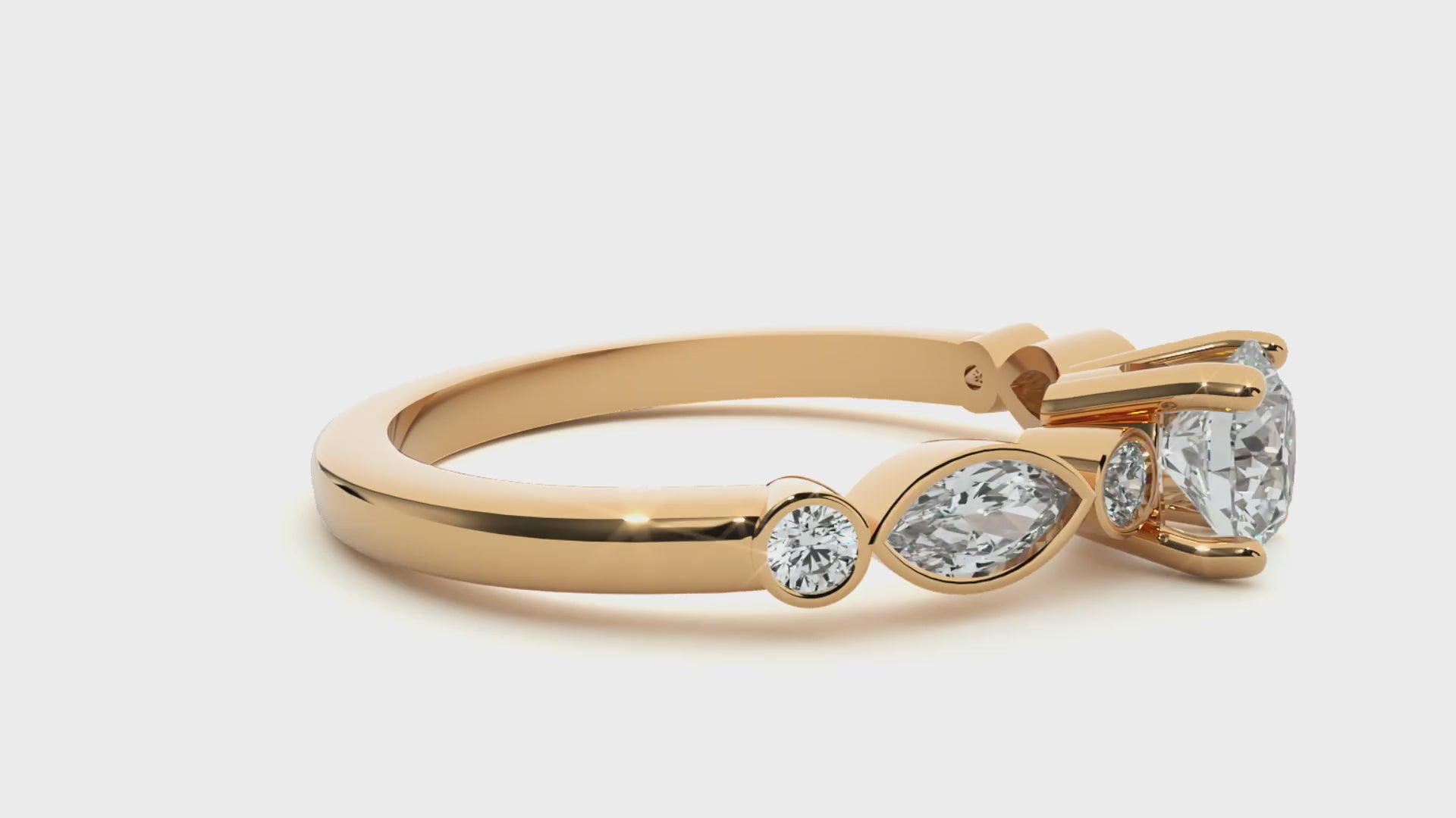 Solitaire & Cluster Marquise Band