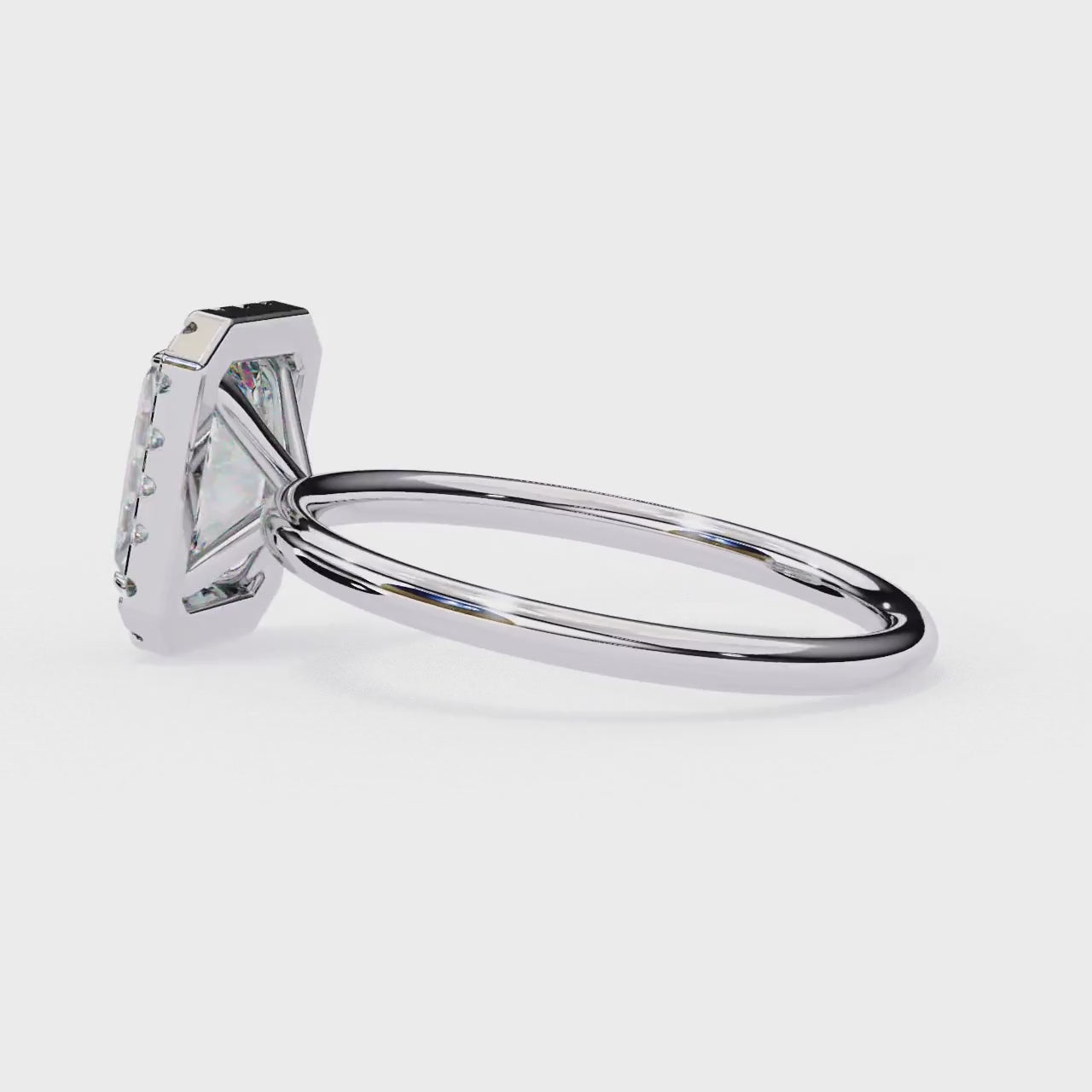Celestial Glow Round Cut Halo Engagement Ring