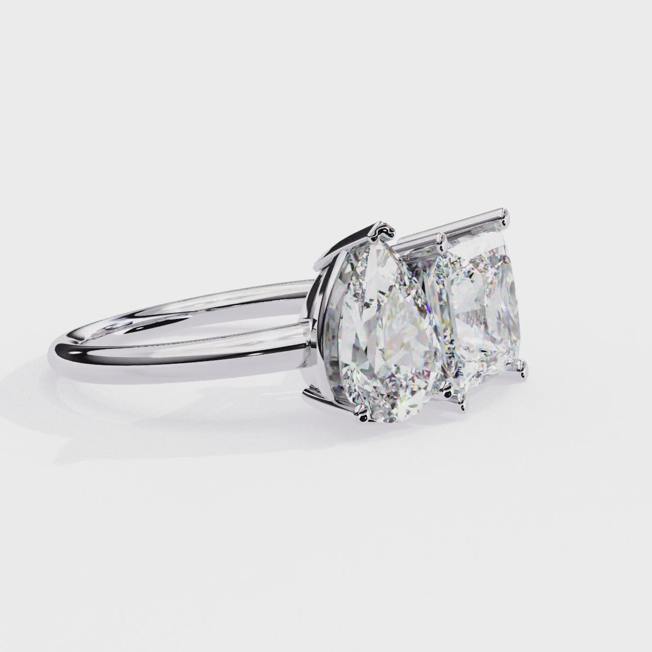 Pear and Princess Toi et Moi Diamond Ring