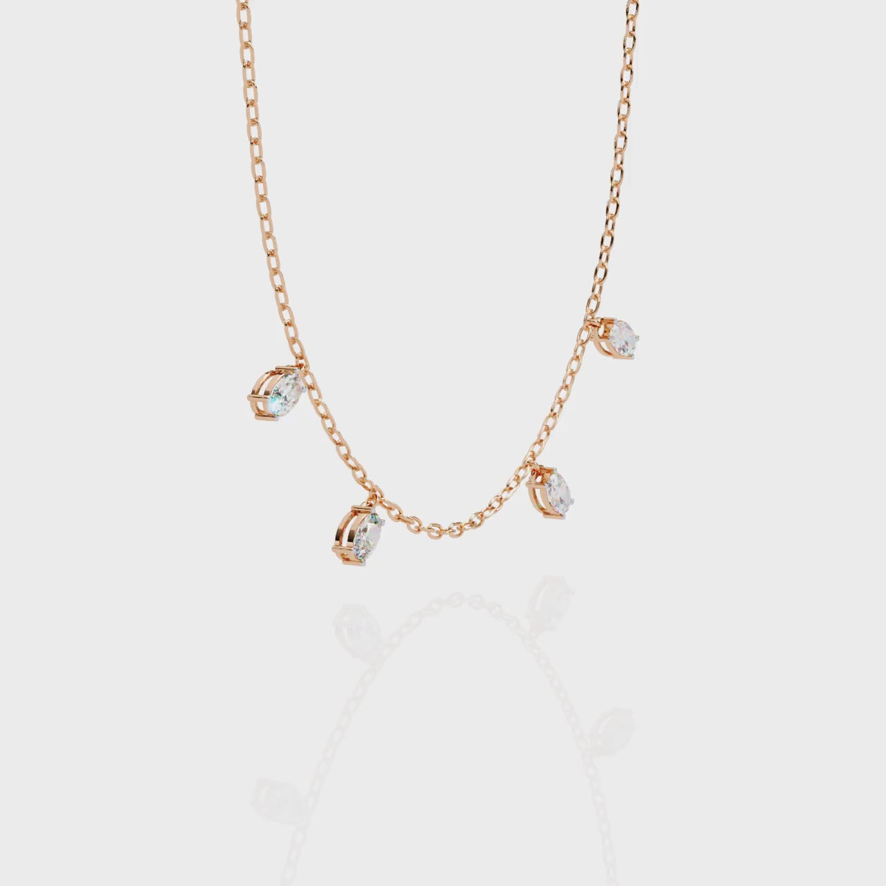 Four  Stone Diamond Dangle Necklace