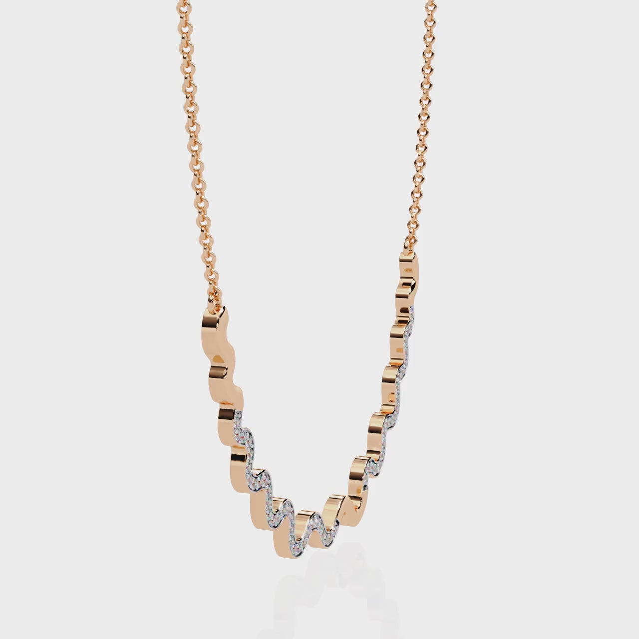 Sparkling Wave Diamond Necklace