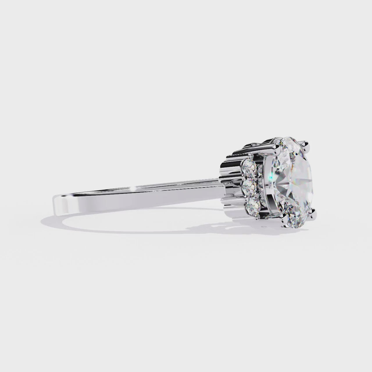 Vintage Inspired Oval Cut Diamond Ring