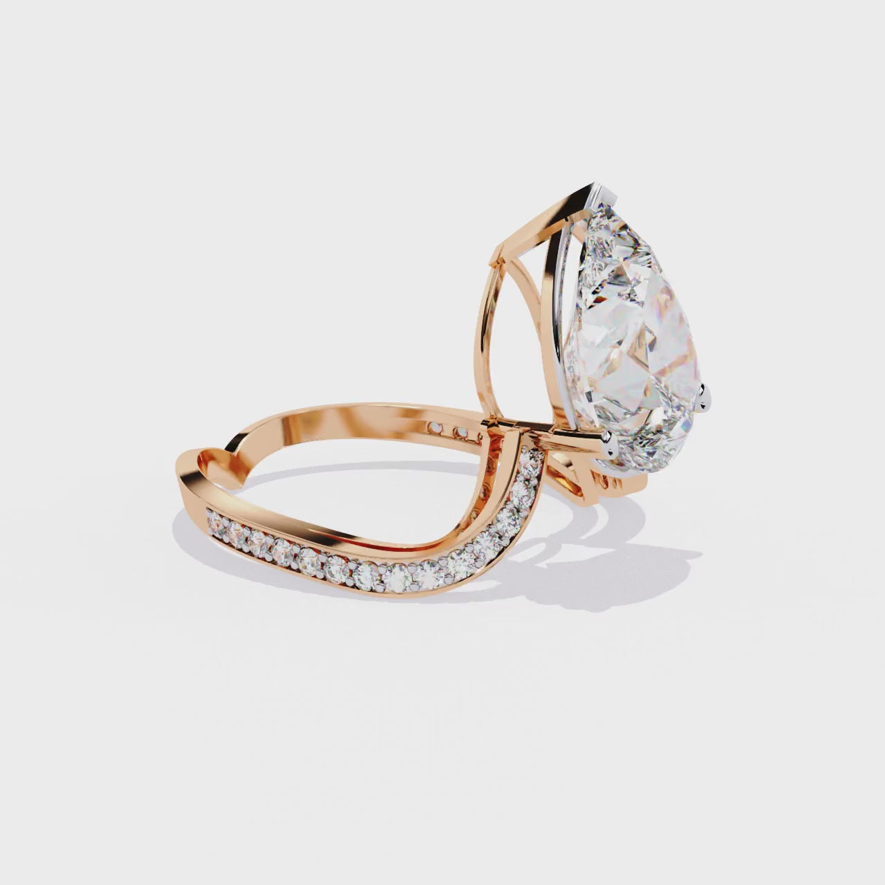 Unique Pear-Shaped Diamond Ring