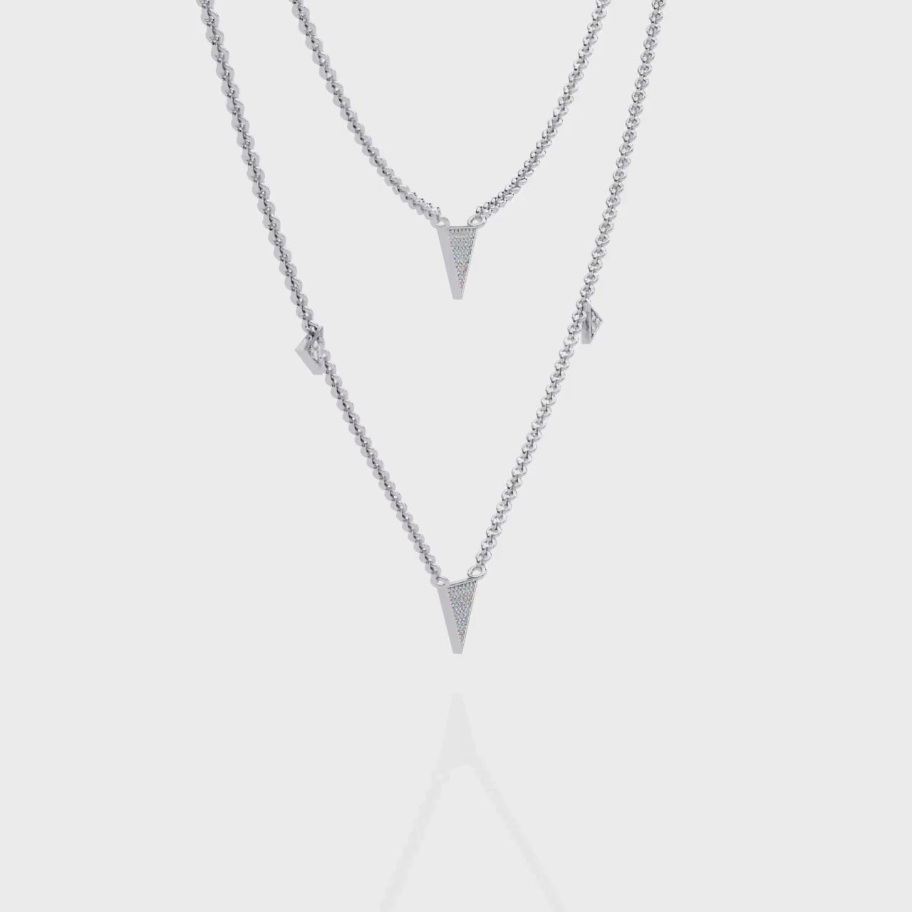 Delicate Gold Chain Necklace with Trillion Diamonds