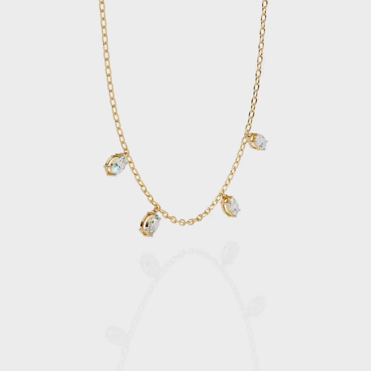 Four  Stone Diamond Dangle Necklace