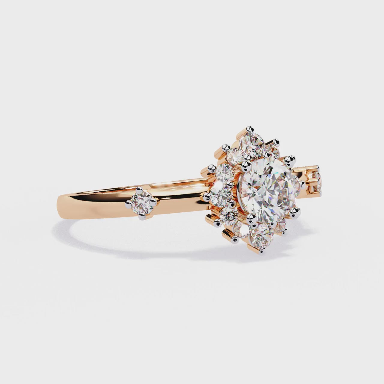 Sparkling Diamond Halo Engagement Ring