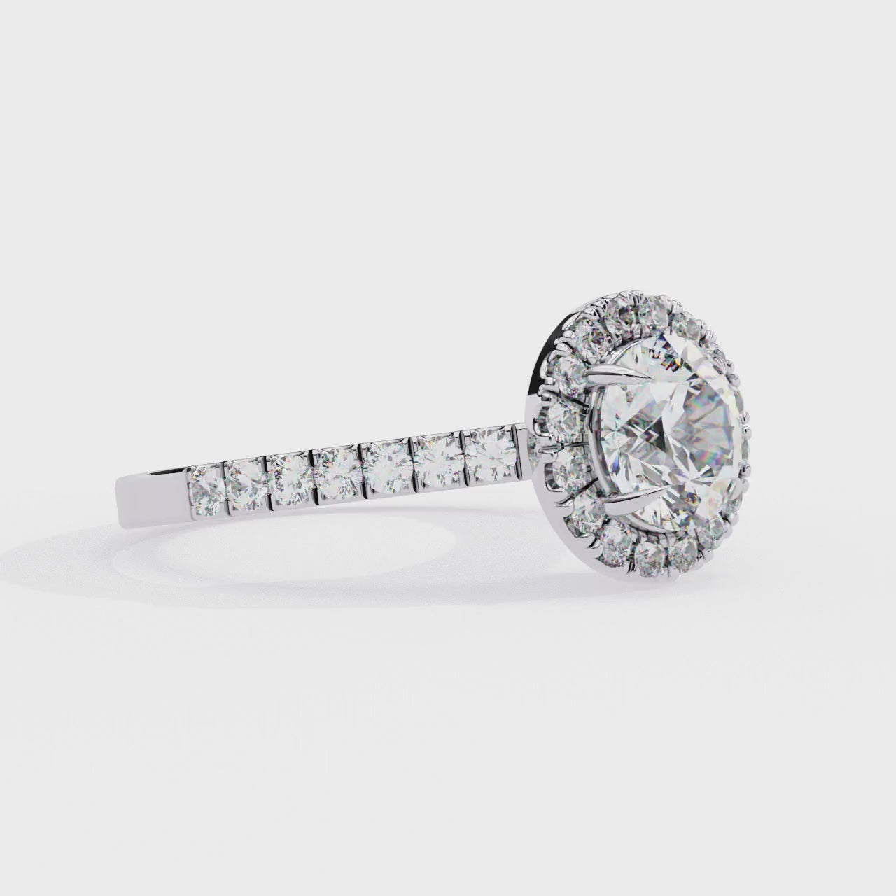 Primrose Seamless Diamond Halo Engagement Ring