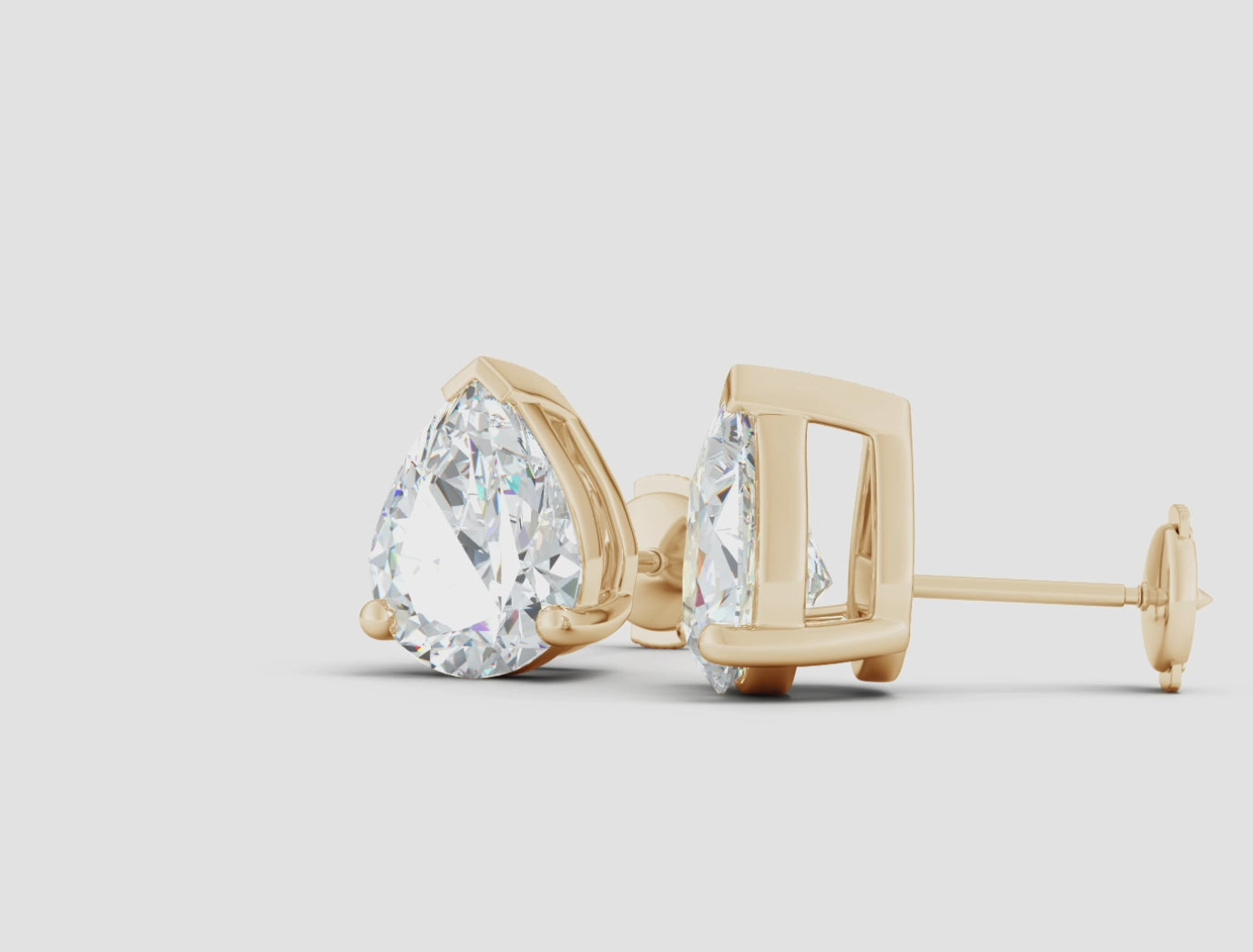Pear Shaped Solitaire Studs