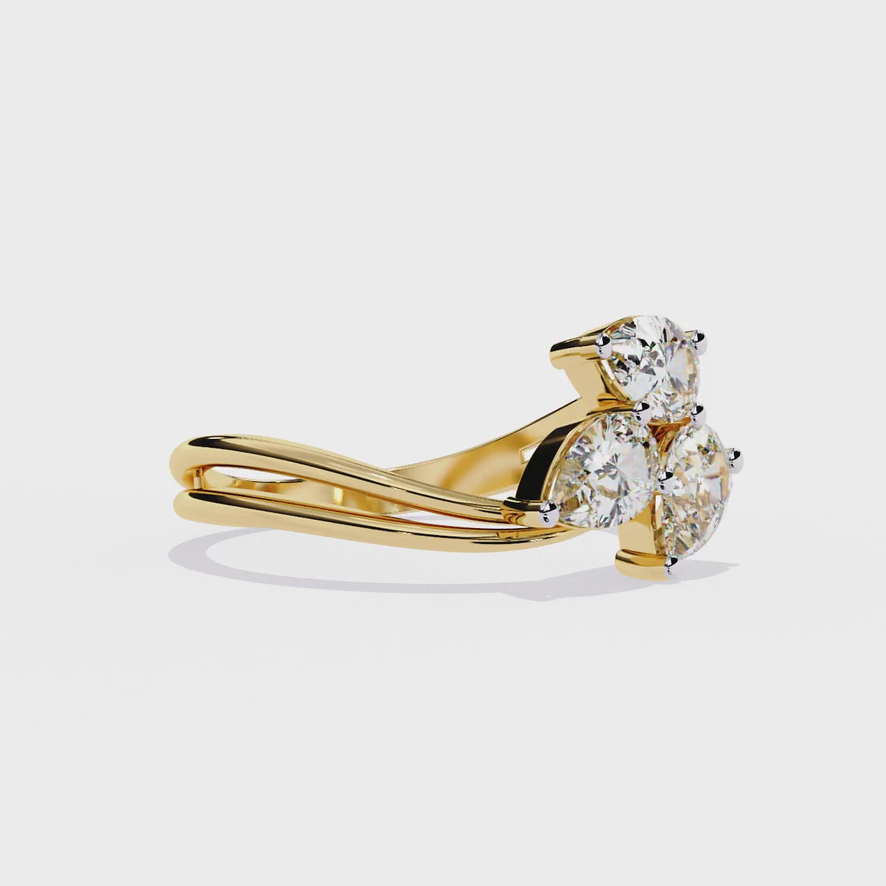 Moena Tri-Pear Radiance Ring