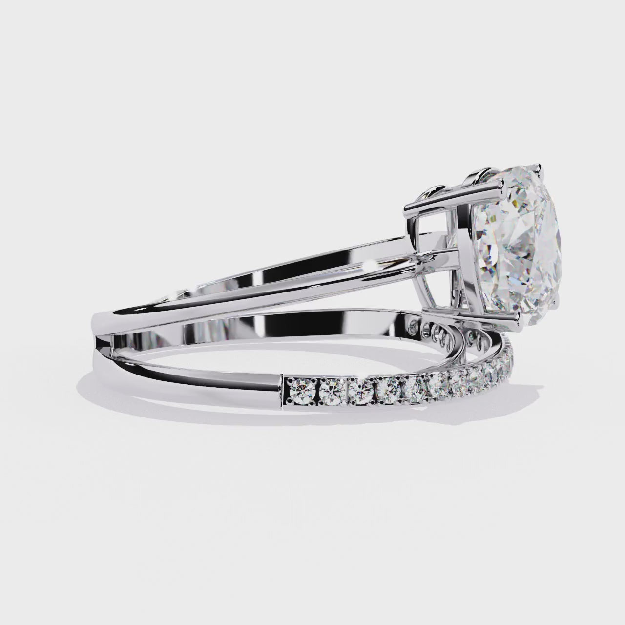 Eclipse Elegance Split-Shank Cushion Solitaire Ring