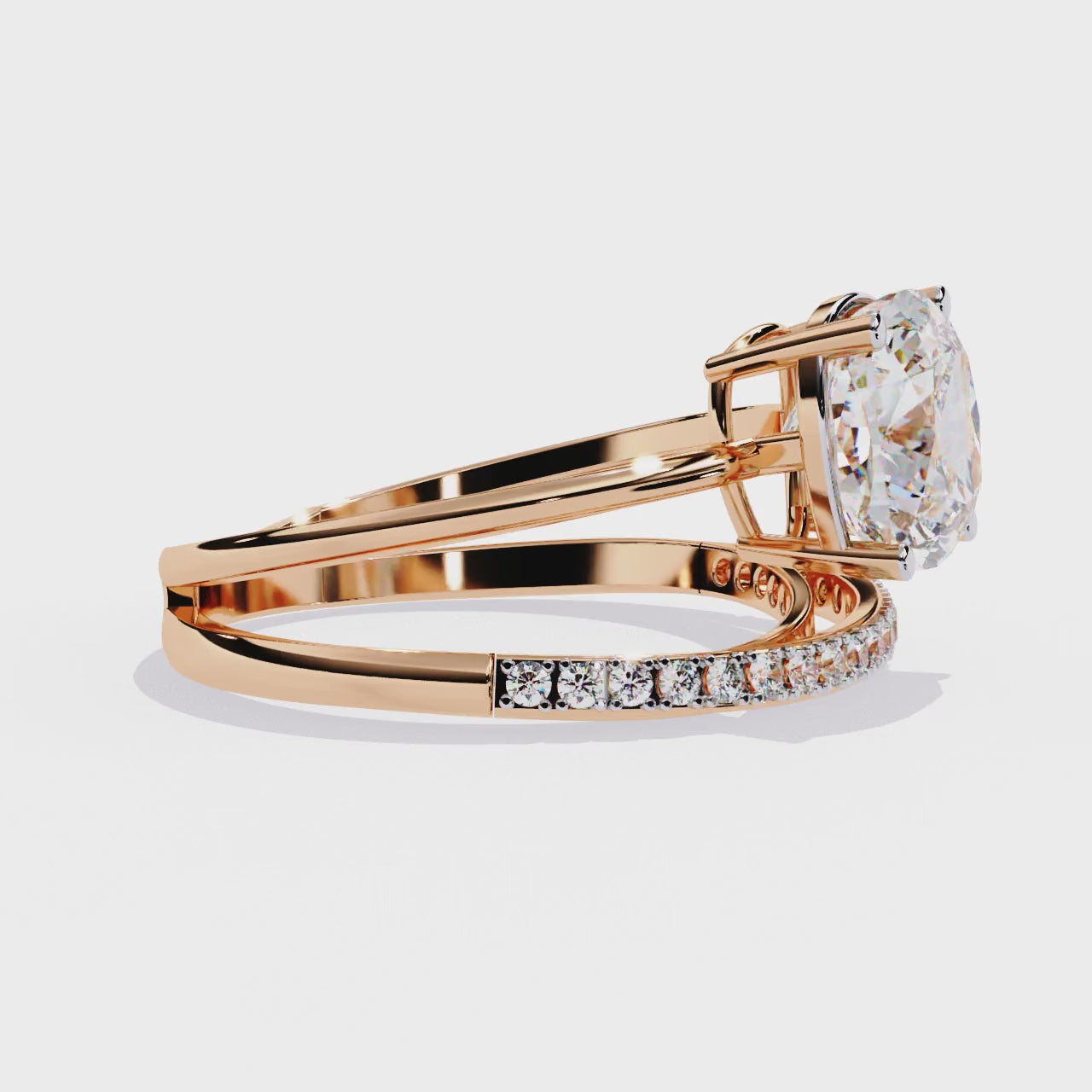 Eclipse Elegance Split-Shank Cushion Solitaire Ring