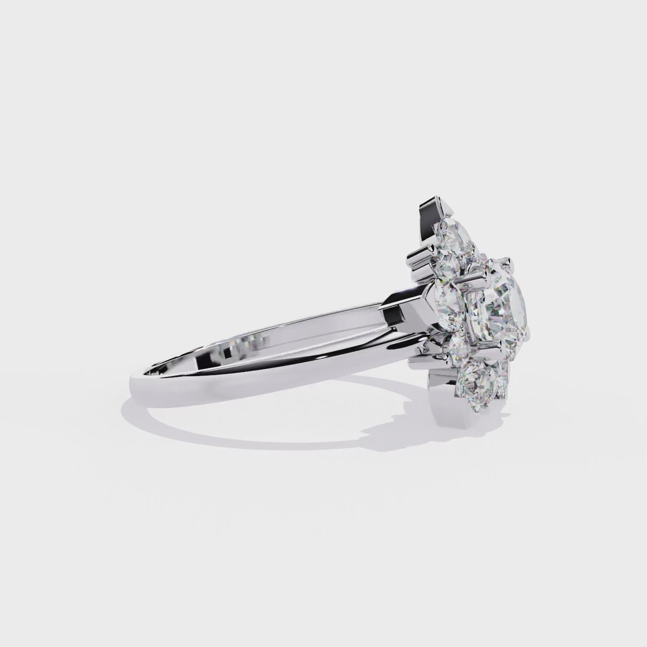 Elegant Floral Design Diamond Ring