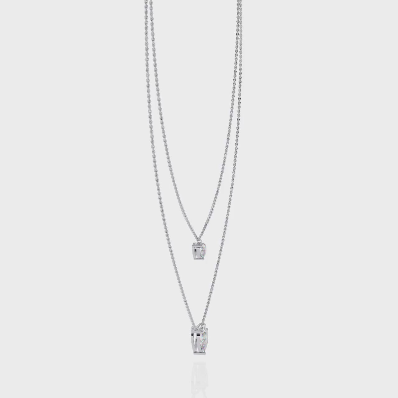 Elegant Layered Necklace with Gold Chains and Diamond Drops