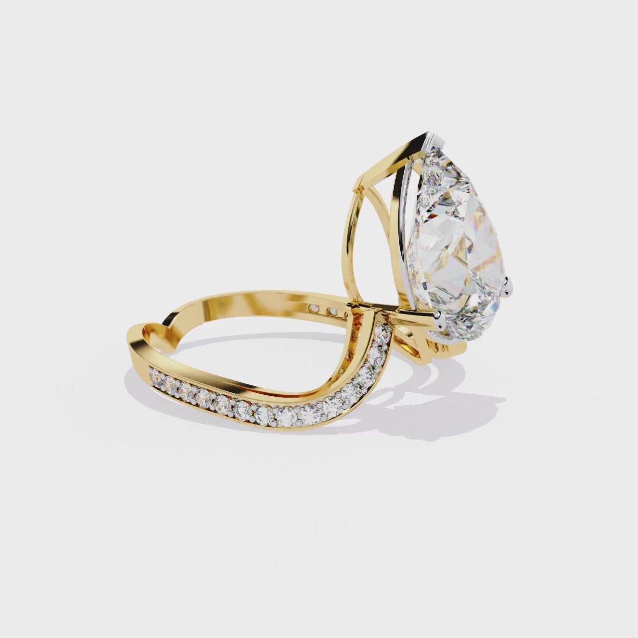 Unique Pear-Shaped Diamond Ring